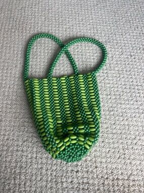 Ascot & Hart Green beaded hand bag